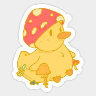 Mushroom Duckling Cottagecore Sobre Alba Sticker